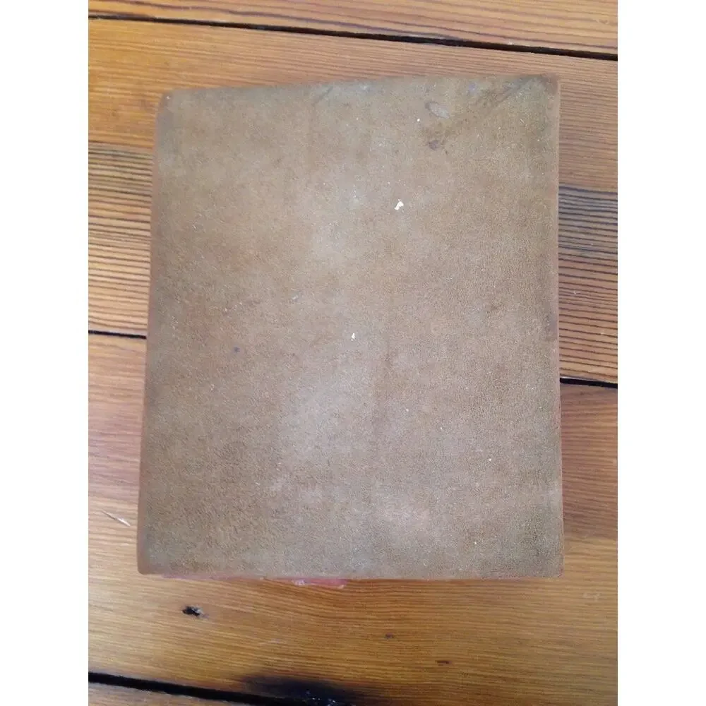 Vintage Antique Suede Leather Handpainted Miami Beach Letters Portfolio Envelope
